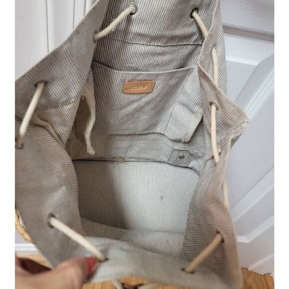 J.Crew Canvas Leather Strap Backpack 13x13 main image 9